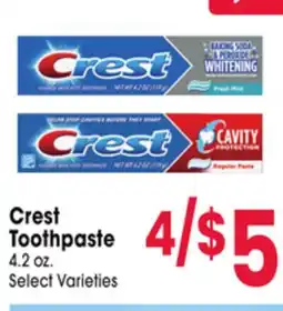 Jewel-Osco Crest Toothpaste offer