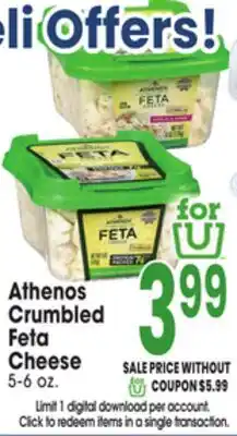 Jewel-Osco Athenos Crumbled Feta Cheese offer