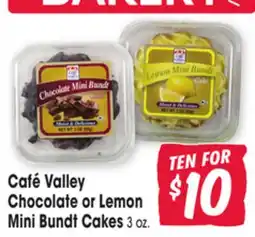 Jewel-Osco Café Valley Chocolate or Lemon Mini Bundt Cakes offer
