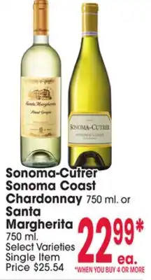 Jewel-Osco Sonoma-Cutrer Sonoma Coast Chardonnay 750 ml. or Santa Margherita 750 ml offer