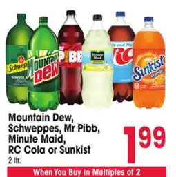 Jewel-Osco Mountain Dew, Schweppes, Mr Pibb, Minute Maid, RC Cola or Sunkist offer
