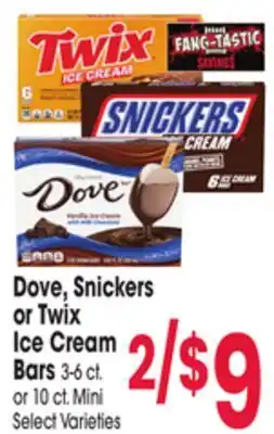 Jewel-Osco Dove, Snickers or Twix Ice Cream Bars offer