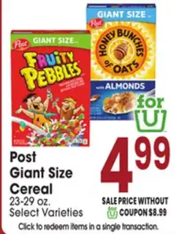 Jewel-Osco Post Giant Size Cereal offer