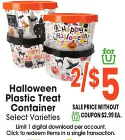 Jewel-Osco Halloween Plastic Treat Container offer