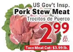 Rio Valley Market US Gov't Insp. Pork Stew Meat offer