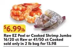 Fresh Thyme Raw EZ Peel or Cooked Shrimp Jumbo offer