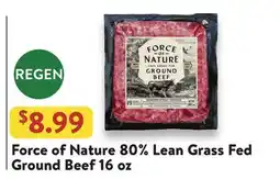 Fresh Thyme Force of Nature 80% Lean Grass Fed Ground Beef offer