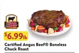 Fresh Thyme Certified Angus Beef Boneless Chuck Roast offer