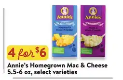 Fresh Thyme Annie's Homegrown Mac & Cheese offer