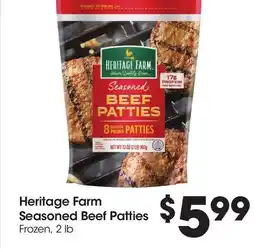 Food 4 Less Heritage Farm Seasoned Beef Patties offer