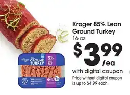 Food 4 Less Kroger 85% Lean Ground Turkey offer