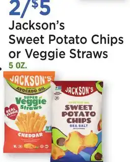 Heinen's Jackson's Sweet Potato Chips or Veggie Straws offer