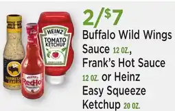 Heinen's Buffalo Wild Wings Sauce, Frank's Hot Sauce or Heinz Easy Squeeze Ketchup offer