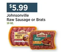 Heinen's Johnsonville Raw Sausage or Brats offer