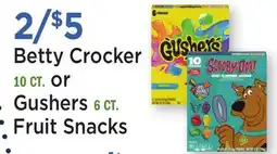 Heinen's Betty Crocker Fruit Snacks 10 CT. or Gushers 6 CT offer