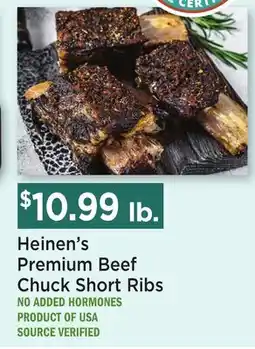 Heinen's Heinen's Premium Beef Chuck Short Ribs offer