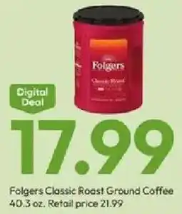 Stater Bros Folgers classic roast ground coffee offer