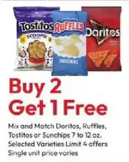Stater Bros Doritos, Ruffles, Tostitos or Sunchips offer