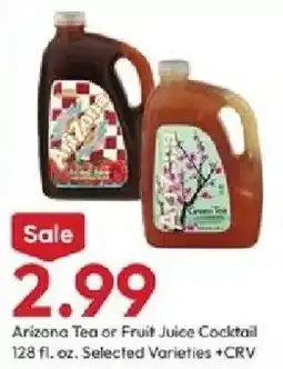 Stater Bros Arizona Tea or Fruit Juice Cocktail offer