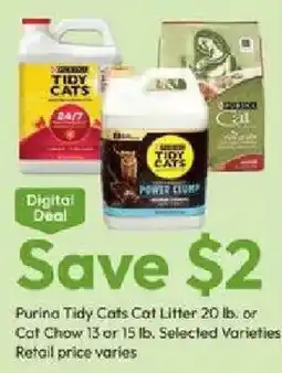Stater Bros Purina Tidy Cats Cat Litter or Cat Chow offer
