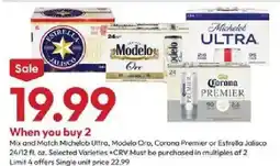 Stater Bros Mix and Match Michelob Ultra, Modelo Oro, Corona Premier or Estrella Jalisco offer