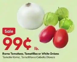 Stater Bros Rama Tomatoes, Tomatillos or White Onions offer