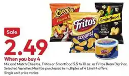 Stater Bros Cheetos, Fritos or Smartfood offer