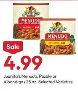 Stater Bros Juanita's Menudo, Pozole or Albondigas offer