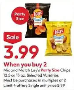 Stater Bros Lay's Party Size Chips offer