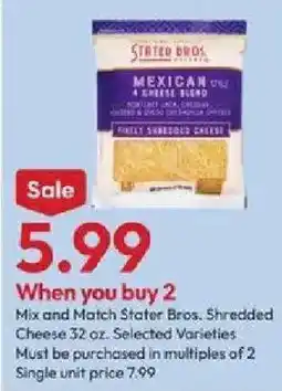 Stater Bros Stater Bros. shredded cheese offer