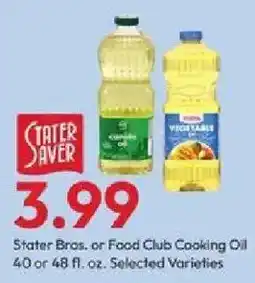 Stater Bros Stater Bros. or Food Club Cooking Oil offer
