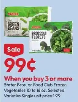 Stater Bros Stater Bros. or Food Club Frozen Vegetables offer