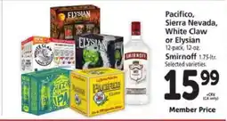 Safeway Pacifico, Sierra Nevada, White Claw or Elysian offer
