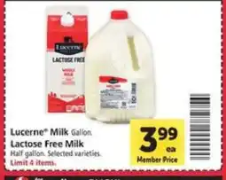 Safeway Lucerne Milk offer