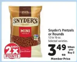 Safeway Snyder's Pretzels or Rounds offer