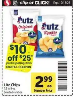 Safeway Utz Chips offer