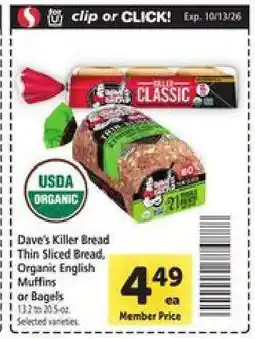 Safeway Dave's Killer Bread offer