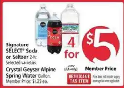 Safeway Signature SELECT Soda or Seltzer offer