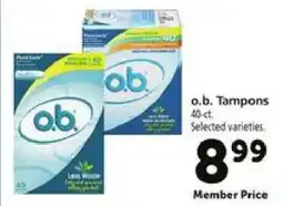 Safeway O.B. Tampons offer