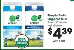 Pick'n Save Simple Truth Organic Milk offer