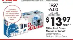Kroger Miller, Bud, Coors, Molson or Labatt offer