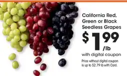 Kroger California Red, Green or Black Seedless Grapes offer