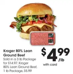 Kroger Kroger 80% Lean Ground Beef offer