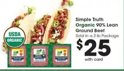 Pick'n Save Simple Truth Organic 90% Lean Ground Beef offer