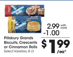 Kroger Pillsbury Grands Biscuits, Crescents or Cinnamon Rolls offer