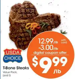 Kroger T-Bone Steaks offer