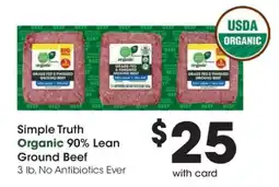 Kroger Simple Truth Organic 90% Lean Ground Beef offer