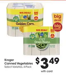 Kroger Kroger Canned Vegetables offer