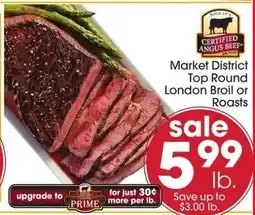 Giant Eagle Market District Top Round London Broil or Roasts offer