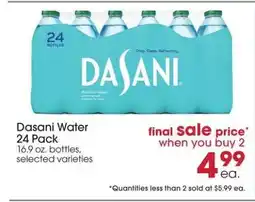 Giant Eagle Dasani Water 24 Pack offer